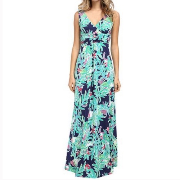 Lilly Pulitzer Dresses & Skirts - Lilly Pulitzer Sloane Maxi Dress in Navy Trunk Show Sz L